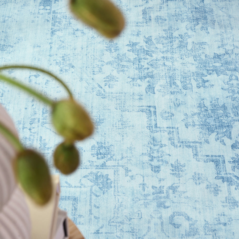 Toronto 525 Aquamarine Blue Modern Machine Washable Rug - Rugs Of Beauty - 3