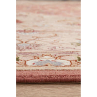 Persian Tabriz Medallion Peach Beige Multi Colour Hand Knotted Wool Rug - Rugs Of Beauty - 5