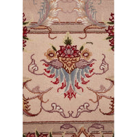 Persian Tabriz Medallion Peach Beige Multi Colour Hand Knotted Wool Rug - Rugs Of Beauty - 6