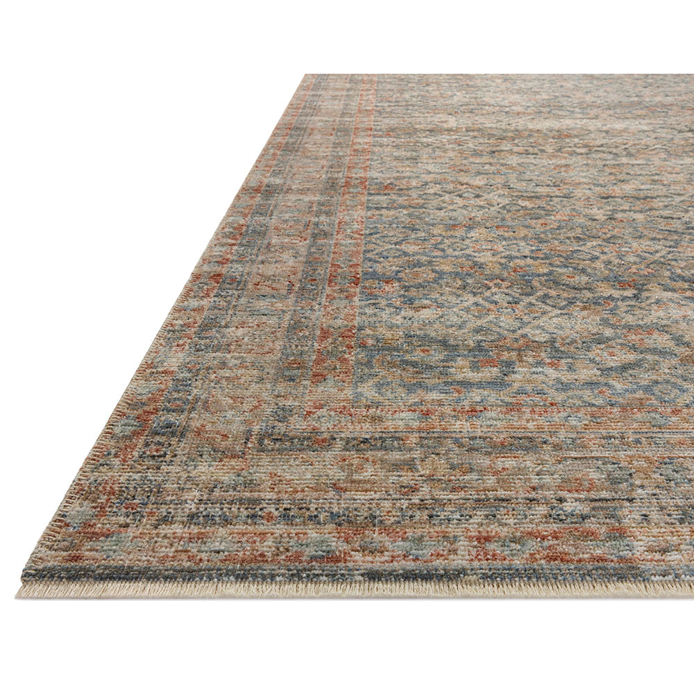 Medowie 1730 Blue Earth Multi Coloured Textured Transitional Rug - Rugs Of Beauty - 6