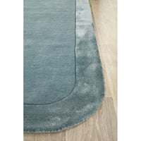 Hayman Aqua Blue Wool Viscose Modern Runner Rug - Rugs Of Beauty - 3