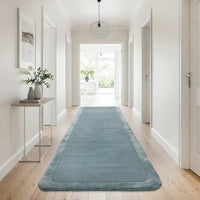 Hayman Aqua Blue Wool Viscose Modern Runner Rug - Rugs Of Beauty - 2
