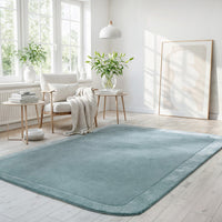 Hayman Aqua Blue Wool Viscose Modern Rug - Rugs Of Beauty - 2