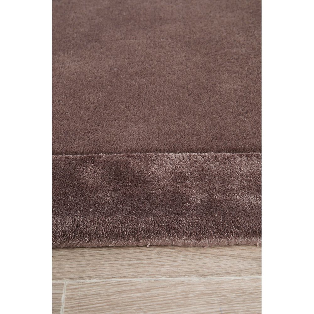 Hayman Plum Purple Wool Viscose Modern Runner Rug - Rugs Of Beauty - 4