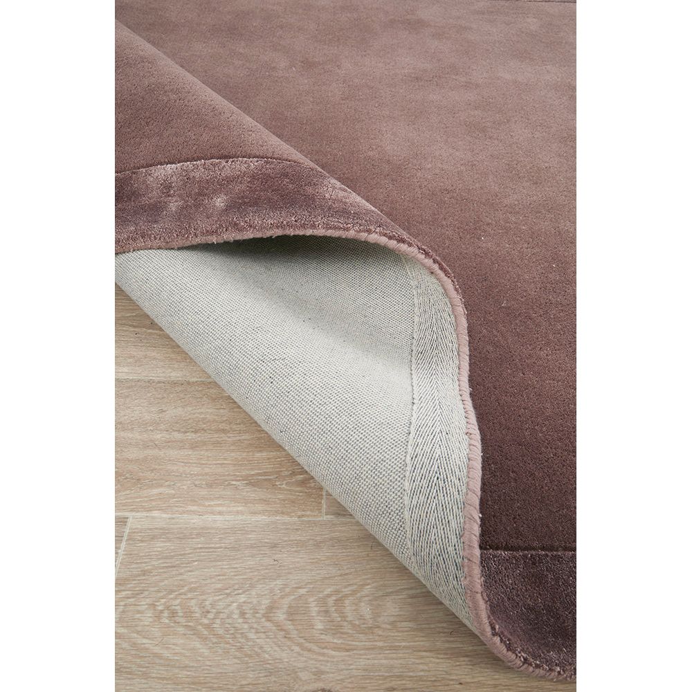 Hayman Plum Purple Wool Viscose Modern Runner Rug - Rugs Of Beauty - 6