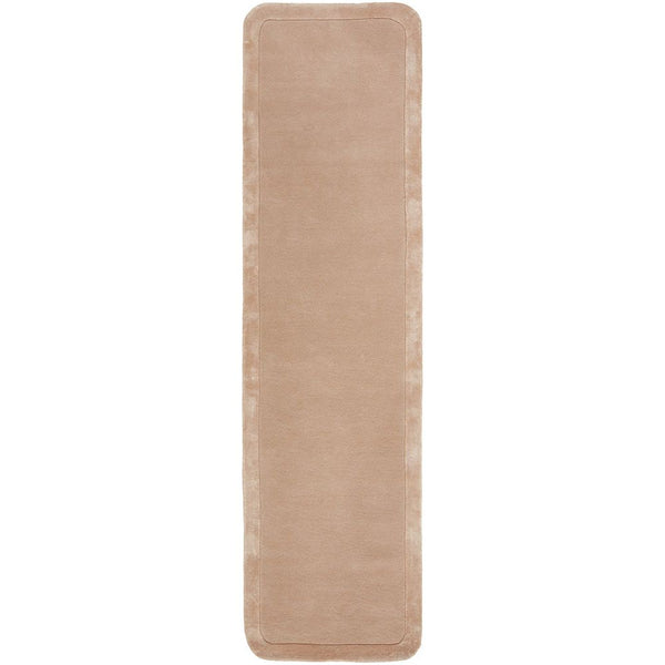 Hayman Nude Neutral Wool Viscose Modern Runner Rug - Rugs Of Beauty - 1