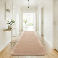 Hayman Nude Neutral Wool Viscose Modern Runner Rug - Rugs Of Beauty - 2