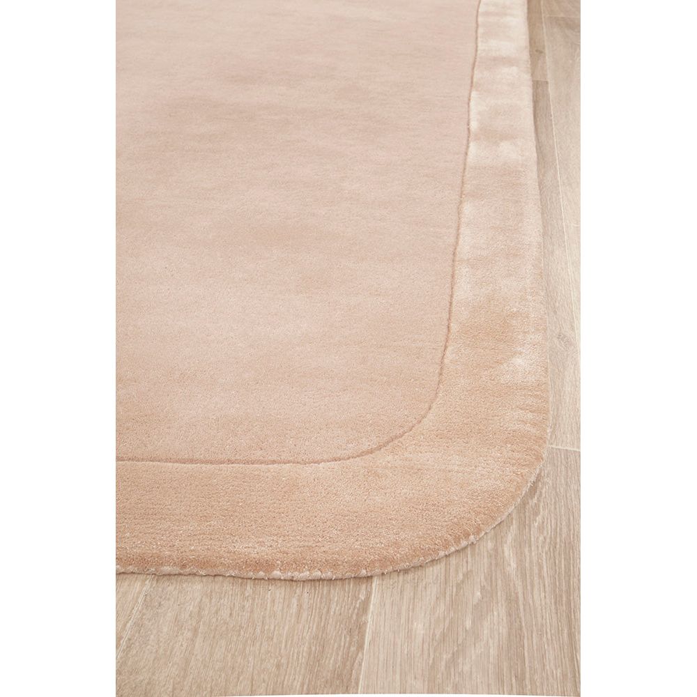 Hayman Nude Neutral Wool Viscose Modern Runner Rug - Rugs Of Beauty - 3