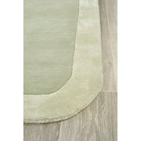 Hayman Green Wool Viscose Modern Runner Rug - Rugs Of Beauty - 3