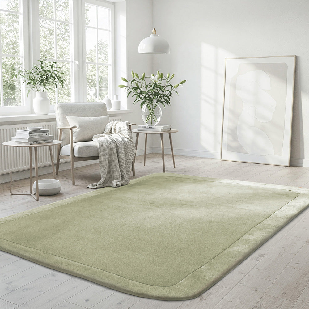 Hayman Green Wool Viscose Modern Rug - Rugs Of Beauty - 2