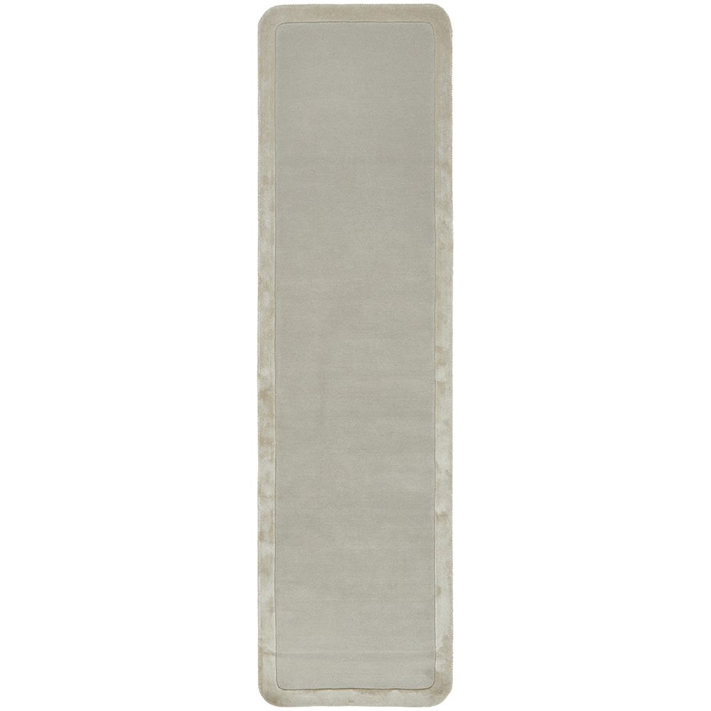 Hayman Silver Grey Wool Viscose Modern Runner Rug - Rugs Of Beauty - 1