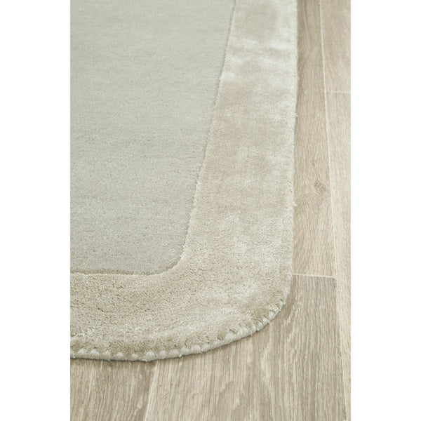 Hayman Silver Grey Wool Viscose Modern Rug - Rugs Of Beauty - 3