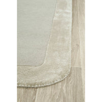 Hayman Silver Grey Wool Viscose Modern Rug - Rugs Of Beauty - 3