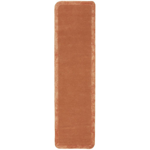 Hayman Clay Orange Wool Viscose Modern Runner Rug - Rugs Of Beauty - 1