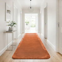 Hayman Clay Orange Wool Viscose Modern Runner Rug - Rugs Of Beauty - 2