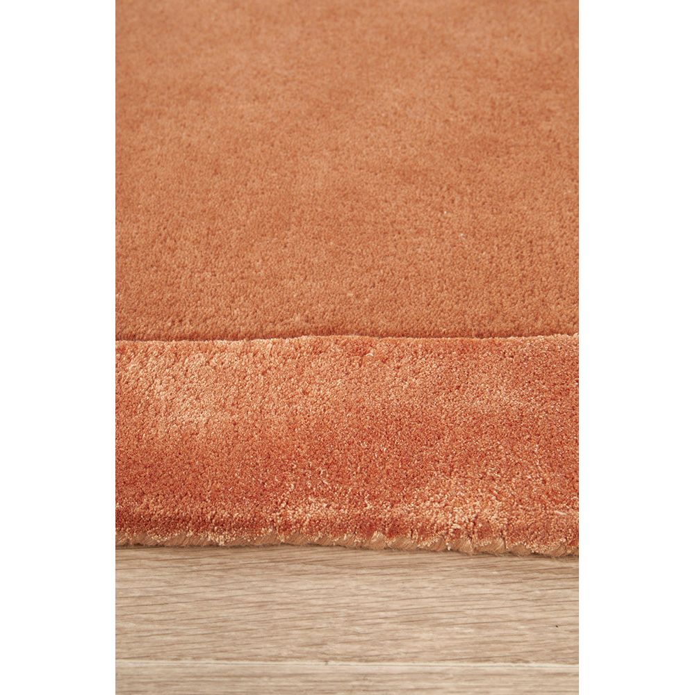 Hayman Clay Orange Wool Viscose Modern Runner Rug - Rugs Of Beauty - 4