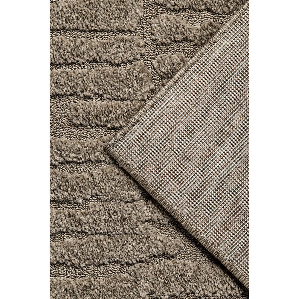 Close-up of a textured brown runner rug