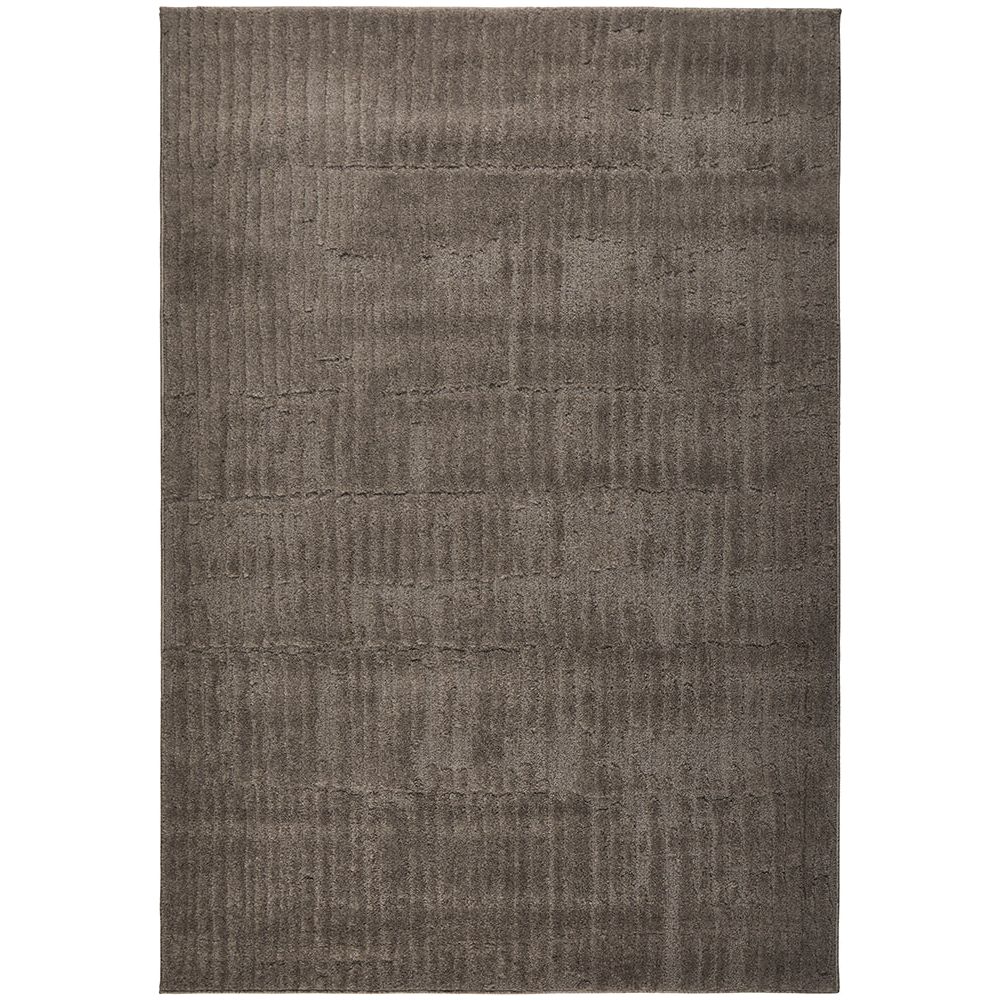 Gray textured area rug on a white background