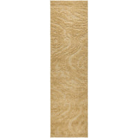 Gold textured rectangular rug on a white background