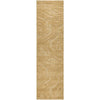 Gold textured runner rug on a white background