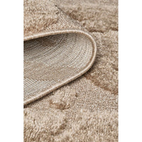 Close-up of a textured beige runner rug