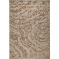 Textured beige area rug with wavy pattern on a white background