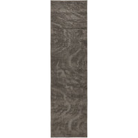 Brown mocha textured runner rug on a white background