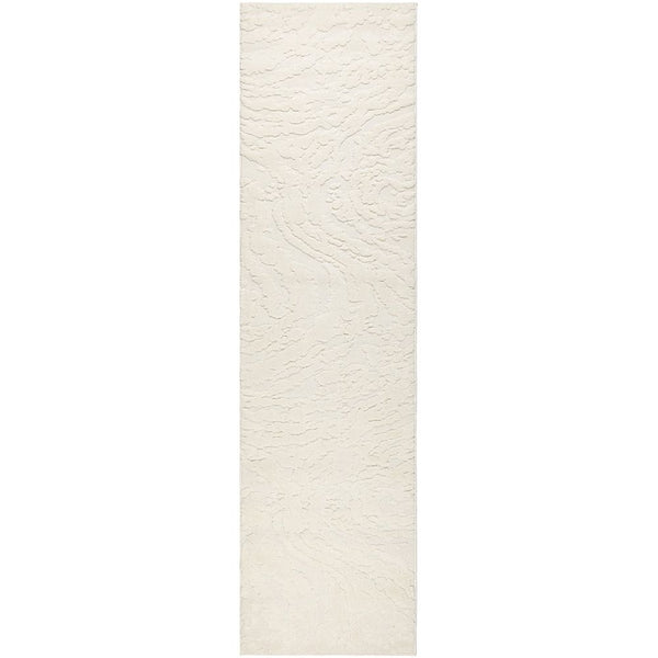 White textured runner rug