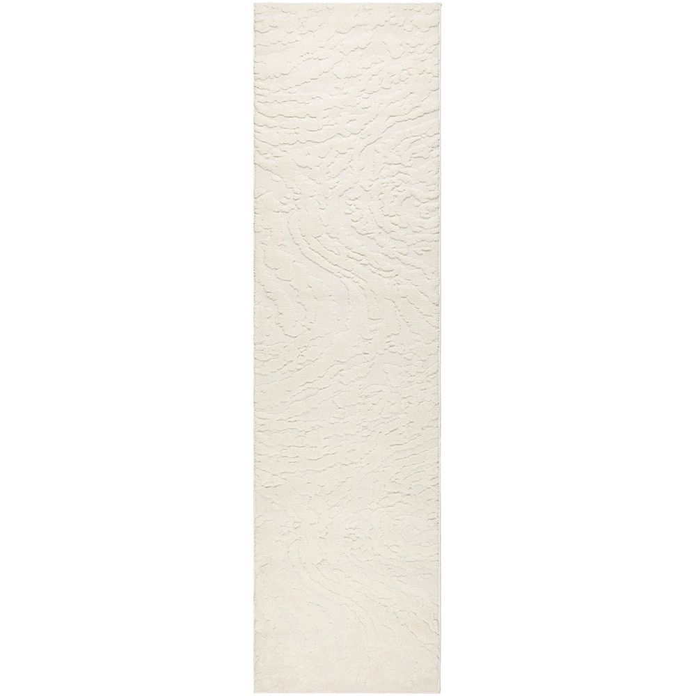 White textured runner rug