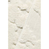 Close-up of a textured white rug with a subtle pattern