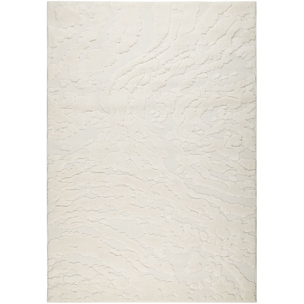 Textured white rug with a subtle pattern