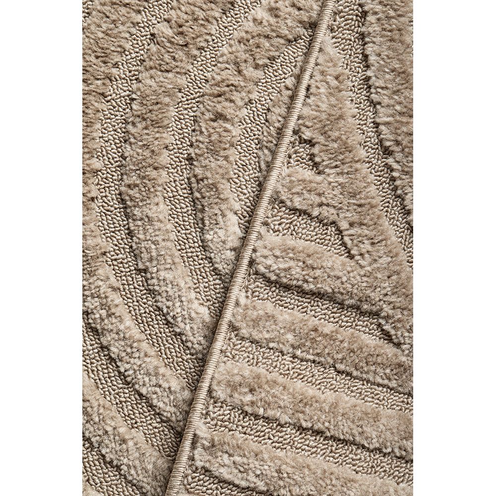 Close-up of textured beige runner rug