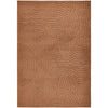 Rust textured area rug with geometric pattern on a white background