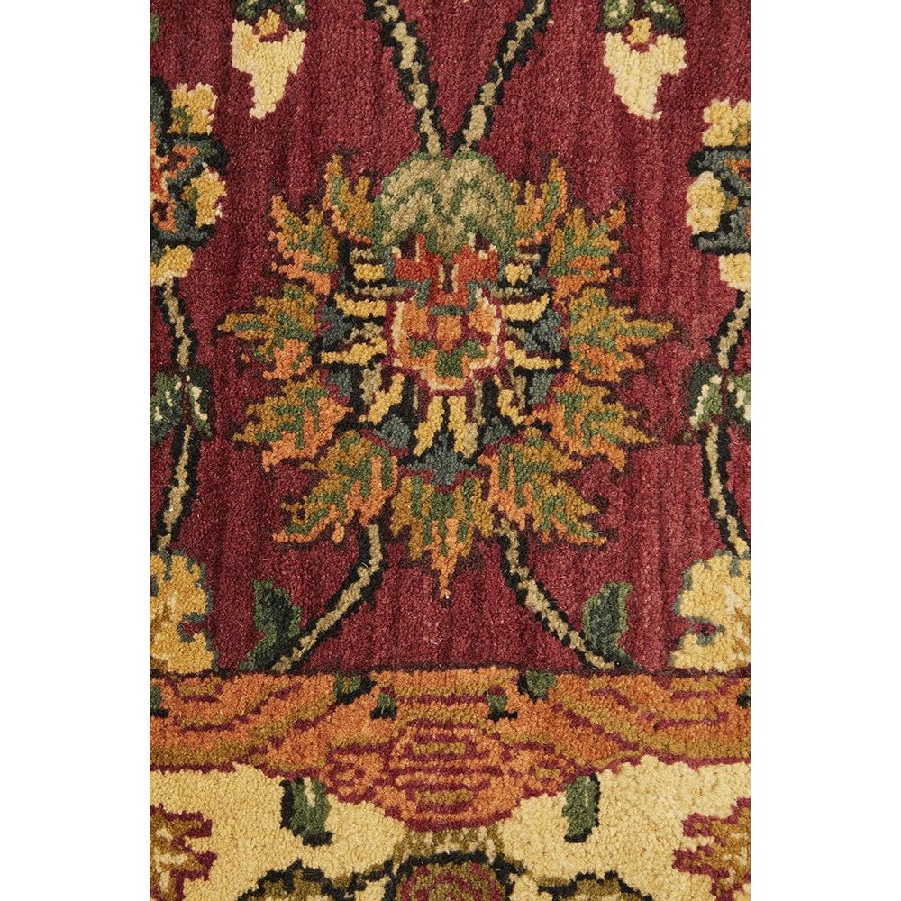 Multi Coloured Jaypore Rose Patterned Hand Knotted Oriental Wool Rug - 6