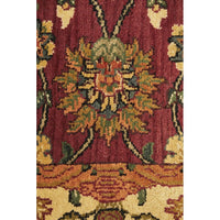 Multi Coloured Jaypore Rose Patterned Hand Knotted Oriental Wool Rug - 6