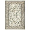Beige Floral Patterned Hand Knotted Oriental Wool Rug - 1