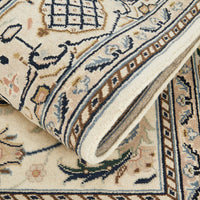 Beige Floral Patterned Hand Knotted Oriental Wool Rug - 3