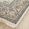 Beige Floral Patterned Hand Knotted Oriental Wool Rug - 5
