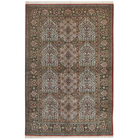 Decorative Hand Knotted Silk Rug with intricate pattern