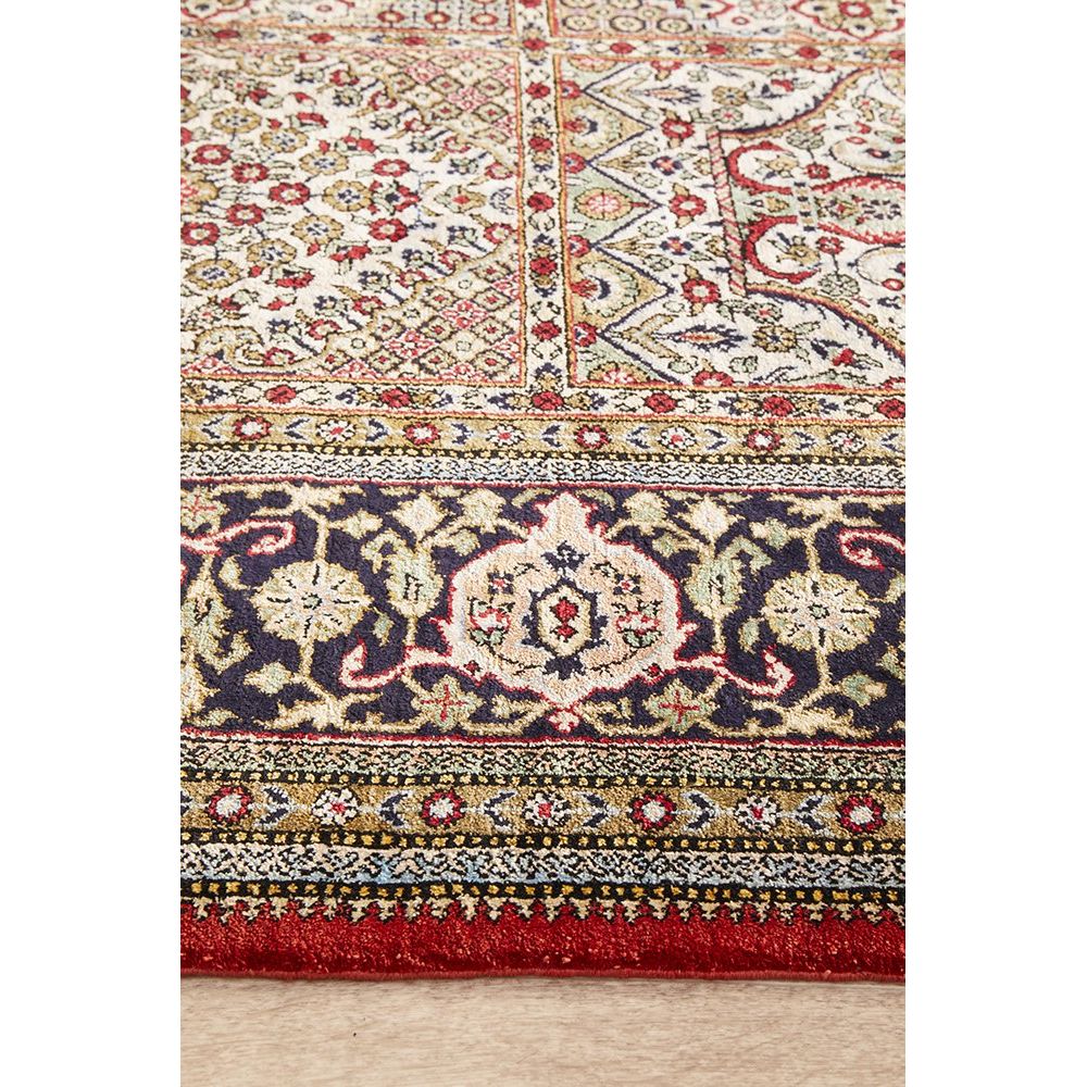 Decorative Hand Knotted Silk Rug with intricate patterns