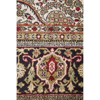 Close-up of a patterned Hand Knotted Silk Rug with intricate designs