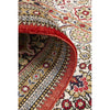 Close-up of a patterned Hand Knotted Silk Rug with red border
