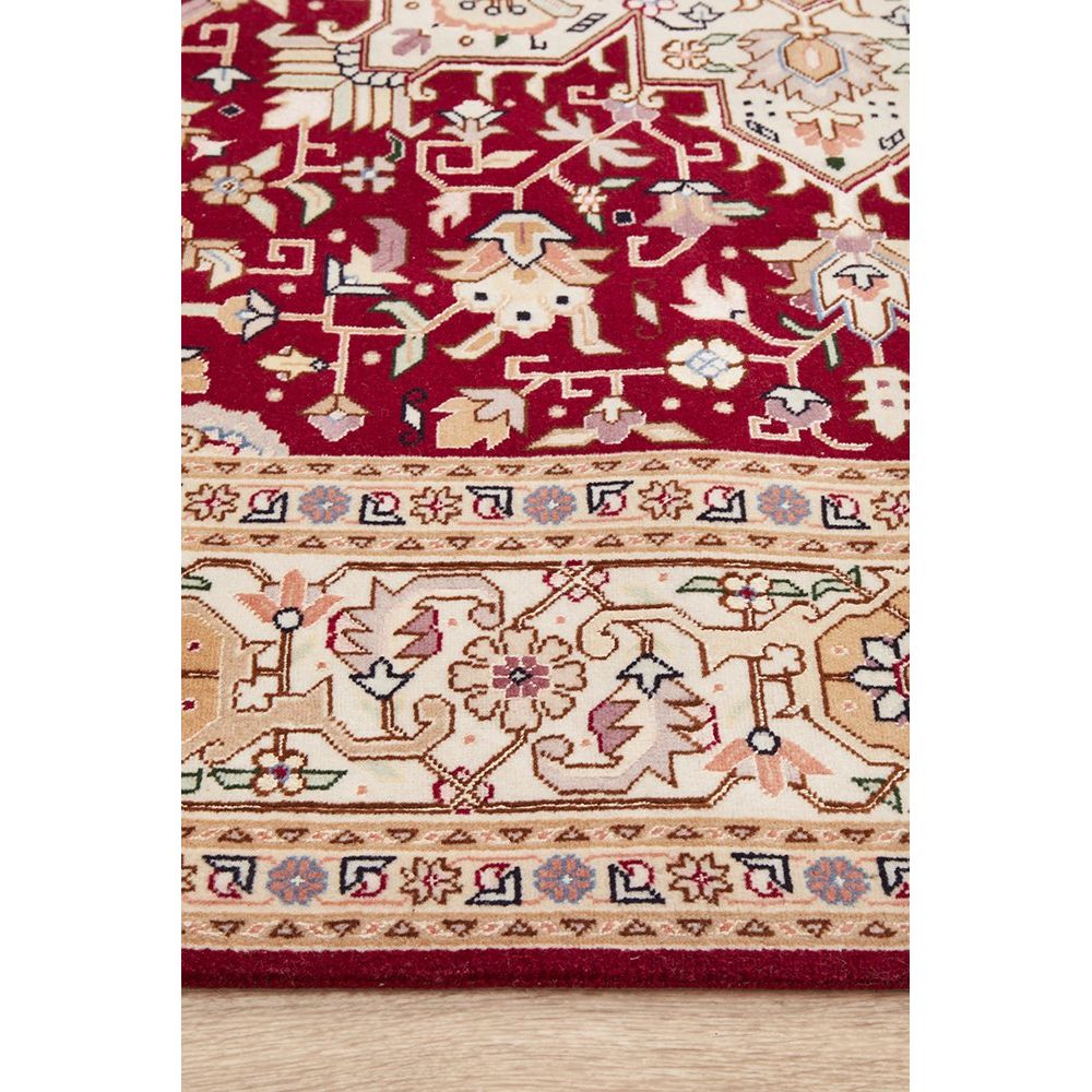 Decorative Persian wool rug with intricate patterns