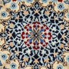 Persian Blue Beige Multi Colour Medallion Floral Patterned Naein Hand Knotted Wool Rug - 6
