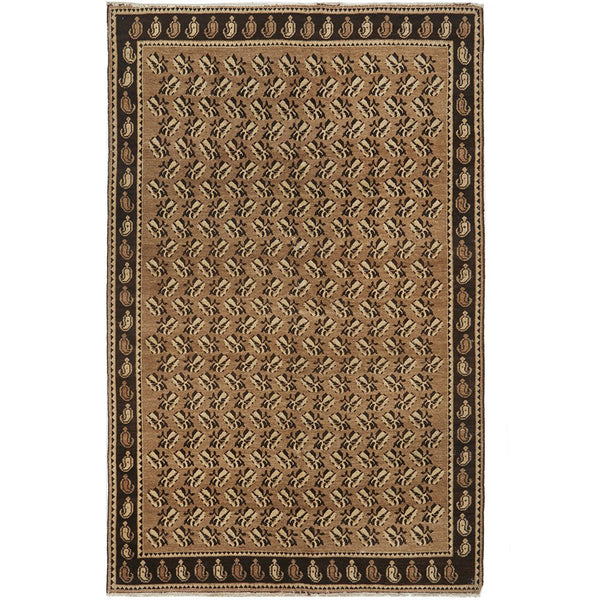 Persian Beige Brown Multi Colour Sirjan Hand Knotted Wool Rug - 1