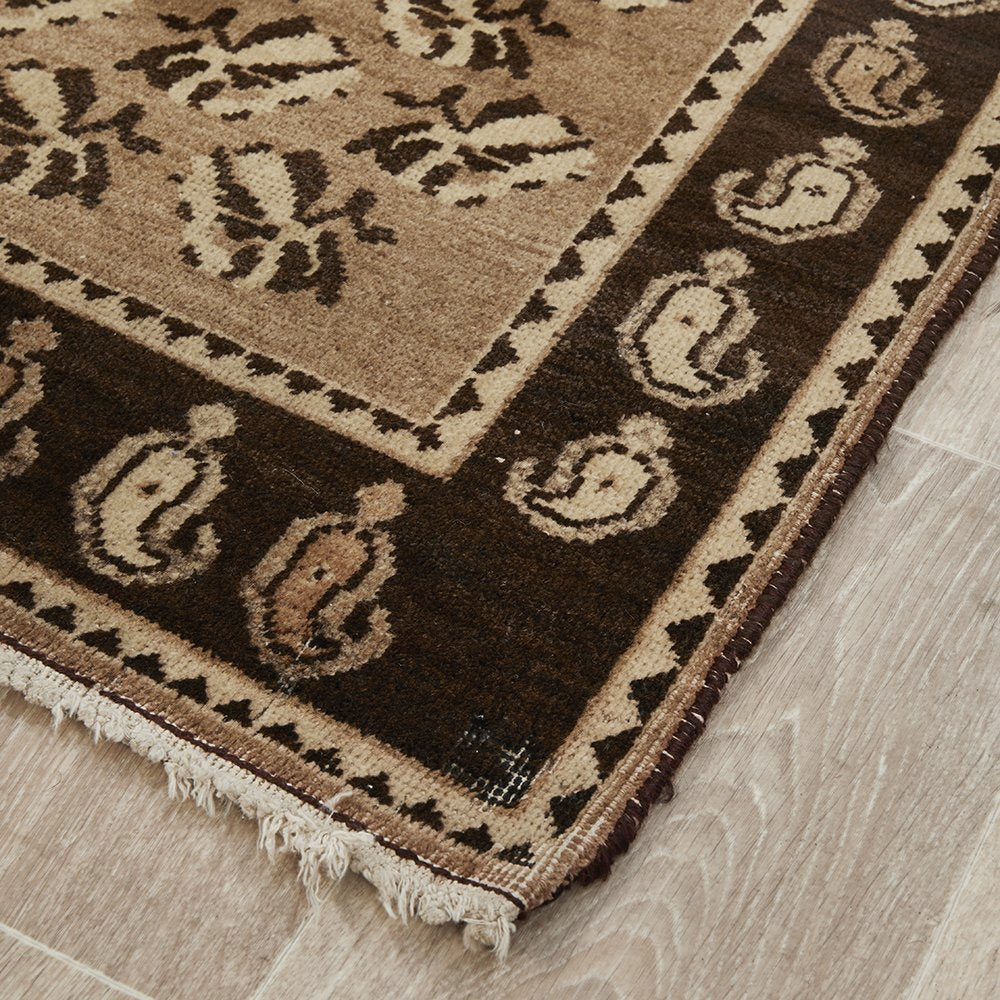 Persian Beige Brown Multi Colour Sirjan Hand Knotted Wool Rug - 3