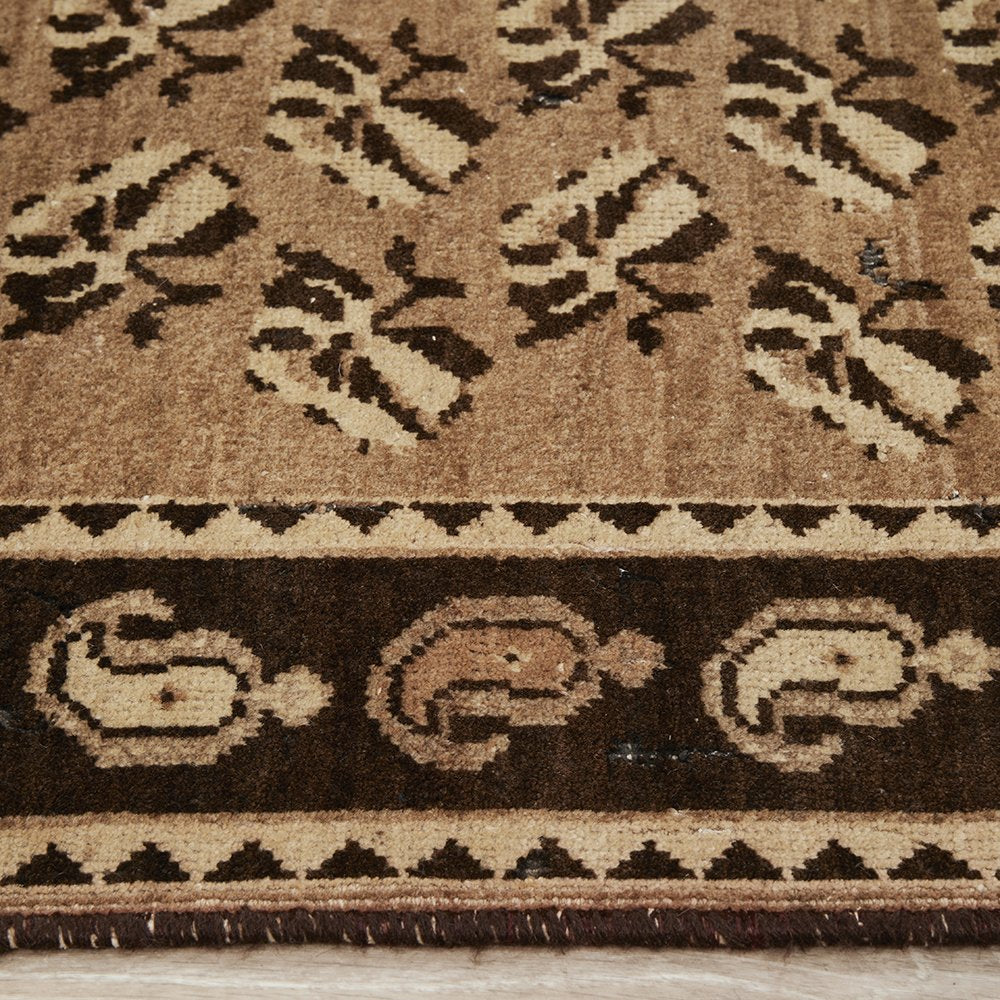 Persian Beige Brown Multi Colour Sirjan Hand Knotted Wool Rug - 4