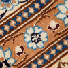Persian Blue Beige Multi Colour Medallion Floral Patterned Naein Hand Knotted Wool Rug - 5