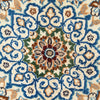 Persian Blue Beige Multi Colour Medallion Floral Patterned Naein Hand Knotted Wool Rug - 6