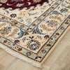 Persian Cream Red Blue Multi Colour Medallion Floral Patterned Naein Hand Knotted Wool Rug - 3